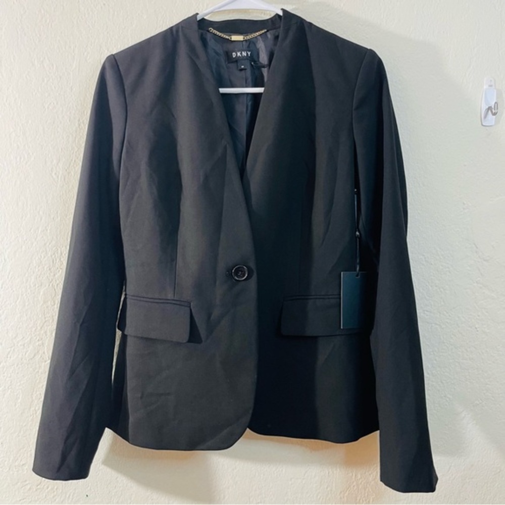 NWT DKNY One-Button Blazer Suit Jacket Women Size 00 Preppy Old Money Career